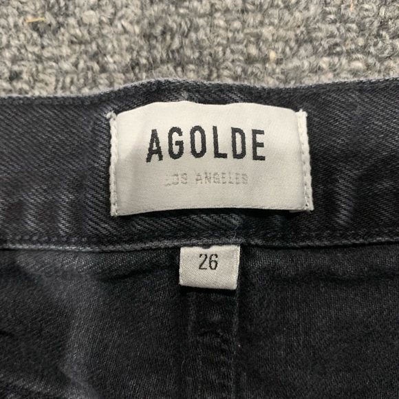 Black Agolde Parker denim shorts - Picture 2 of 3